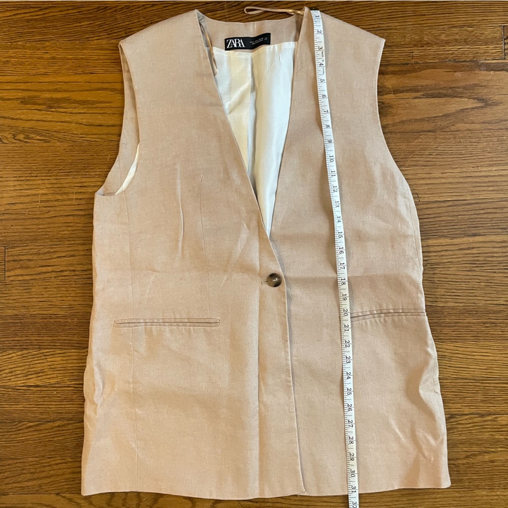 Zara Light Tan Buttoned Vest - Picture 3 of 7